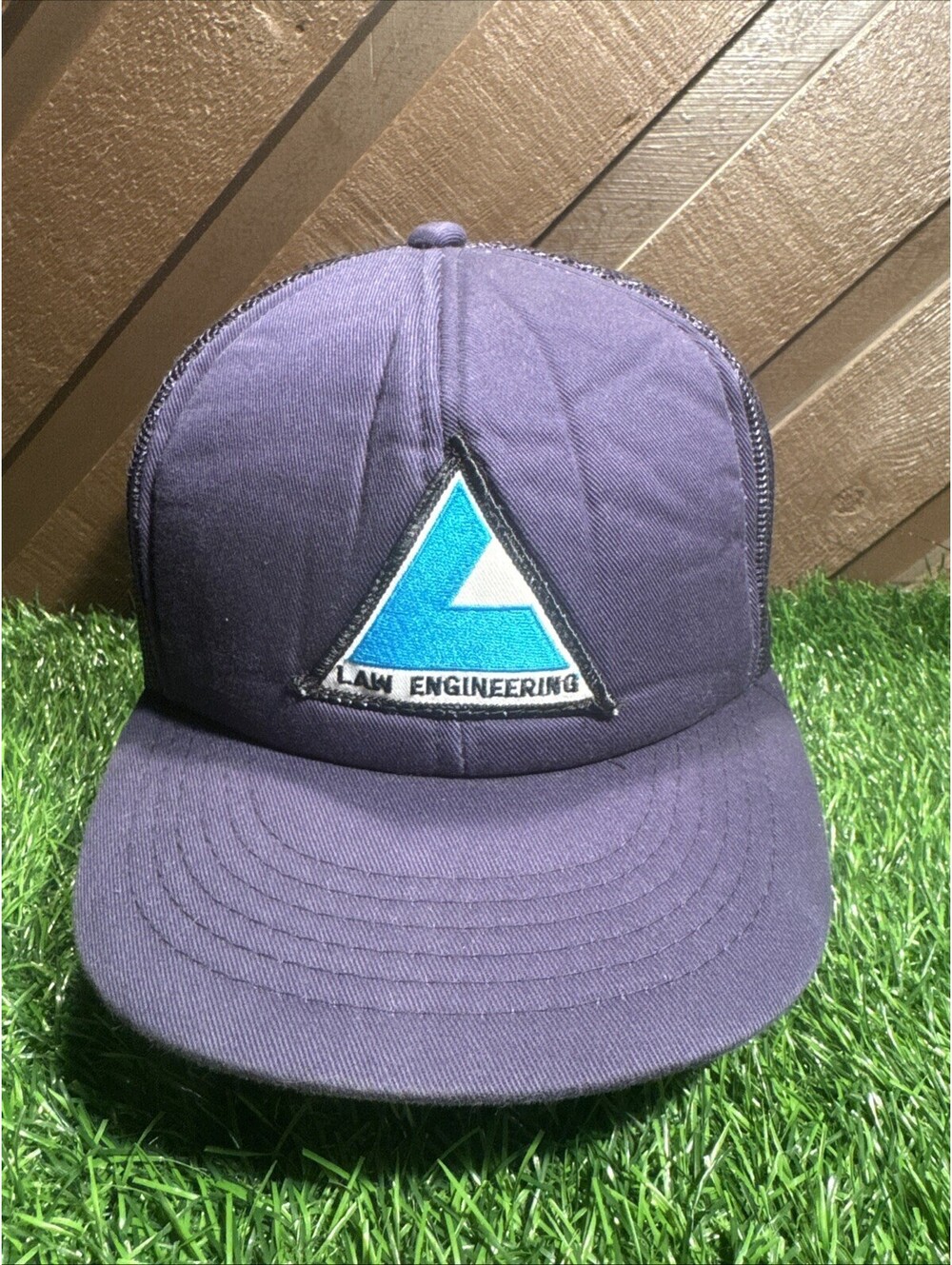 Vintage Law Engineering Corporate Trucker Hat Snapback Mesh Cap Cardinal Navy